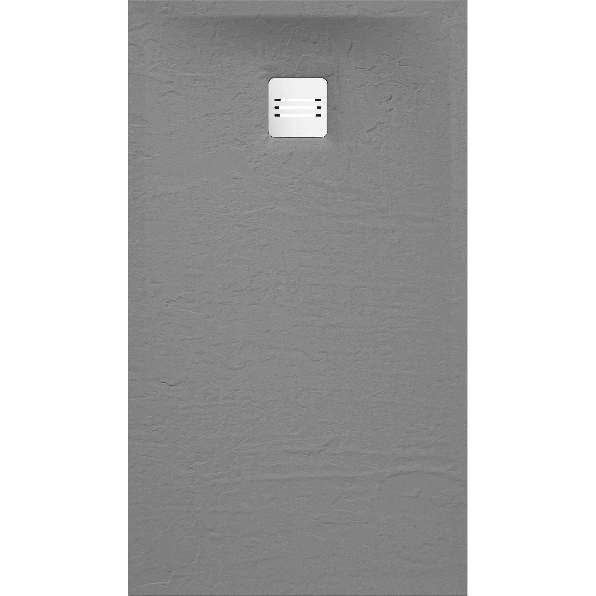 Receveur de douche extraplat, résine, gris L.140 x l.80 cm, Remix light - 2