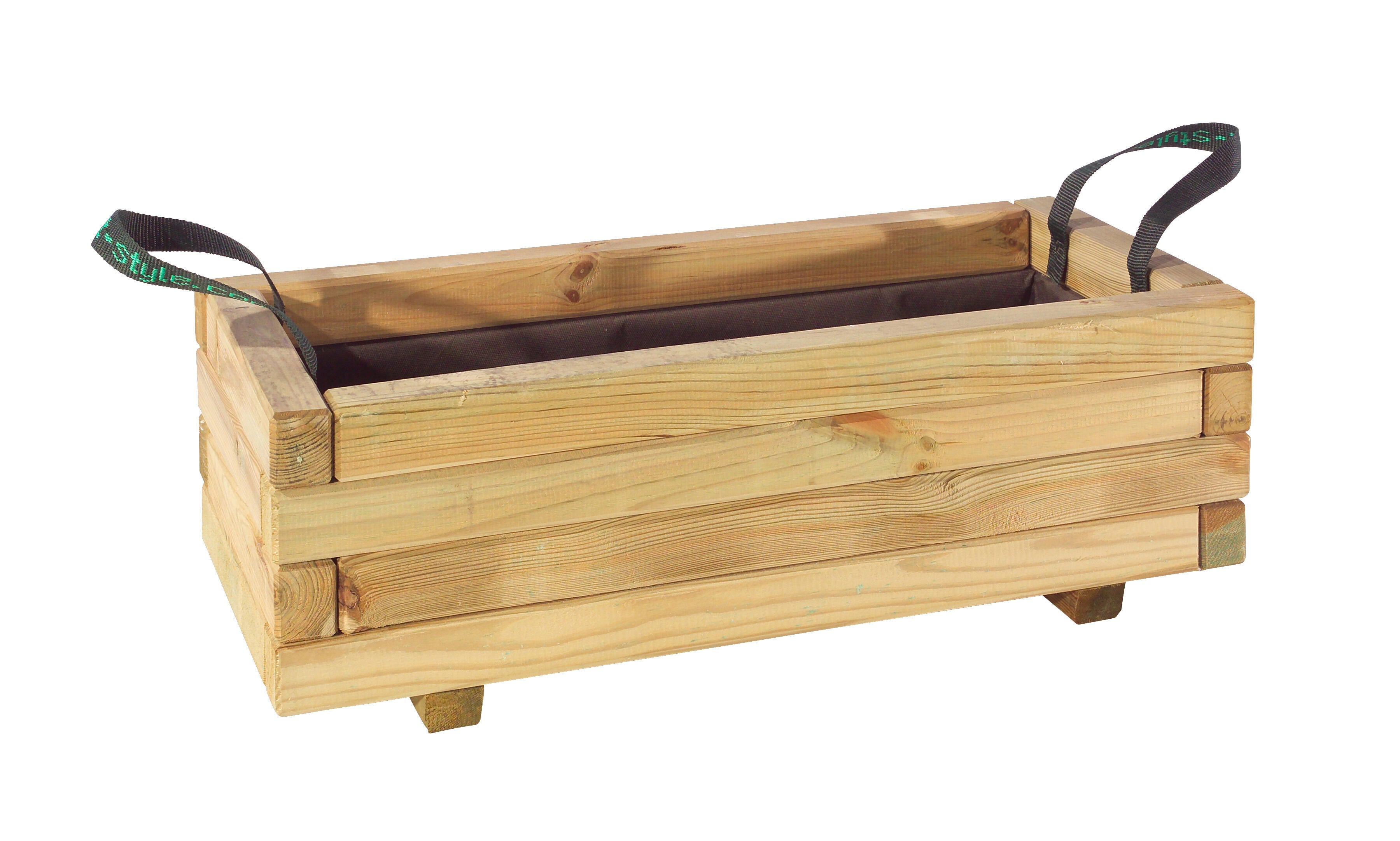 Jardinera de madera baroque verde 90x40x33 cm