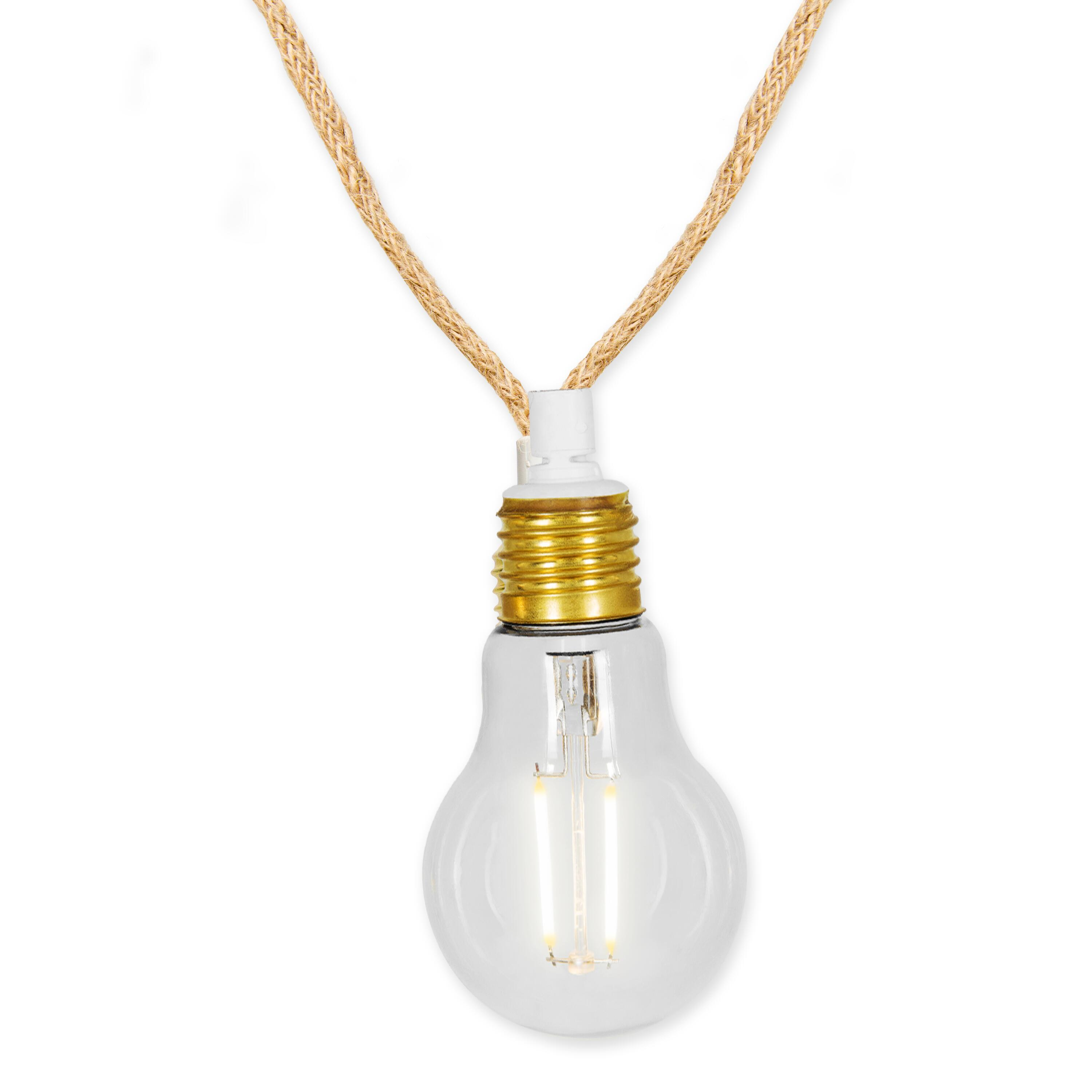 Ghirlanda luminosa Minta 10 luci cavo 5 mt bianco IP44 INSPIRE - 3