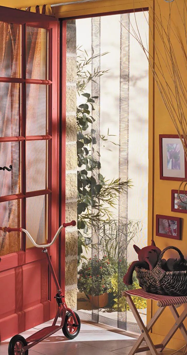 Moustiquaire H.230 x l.130 cm 4 bandes verticales/porte MOUSTIKIT CONFORT gris