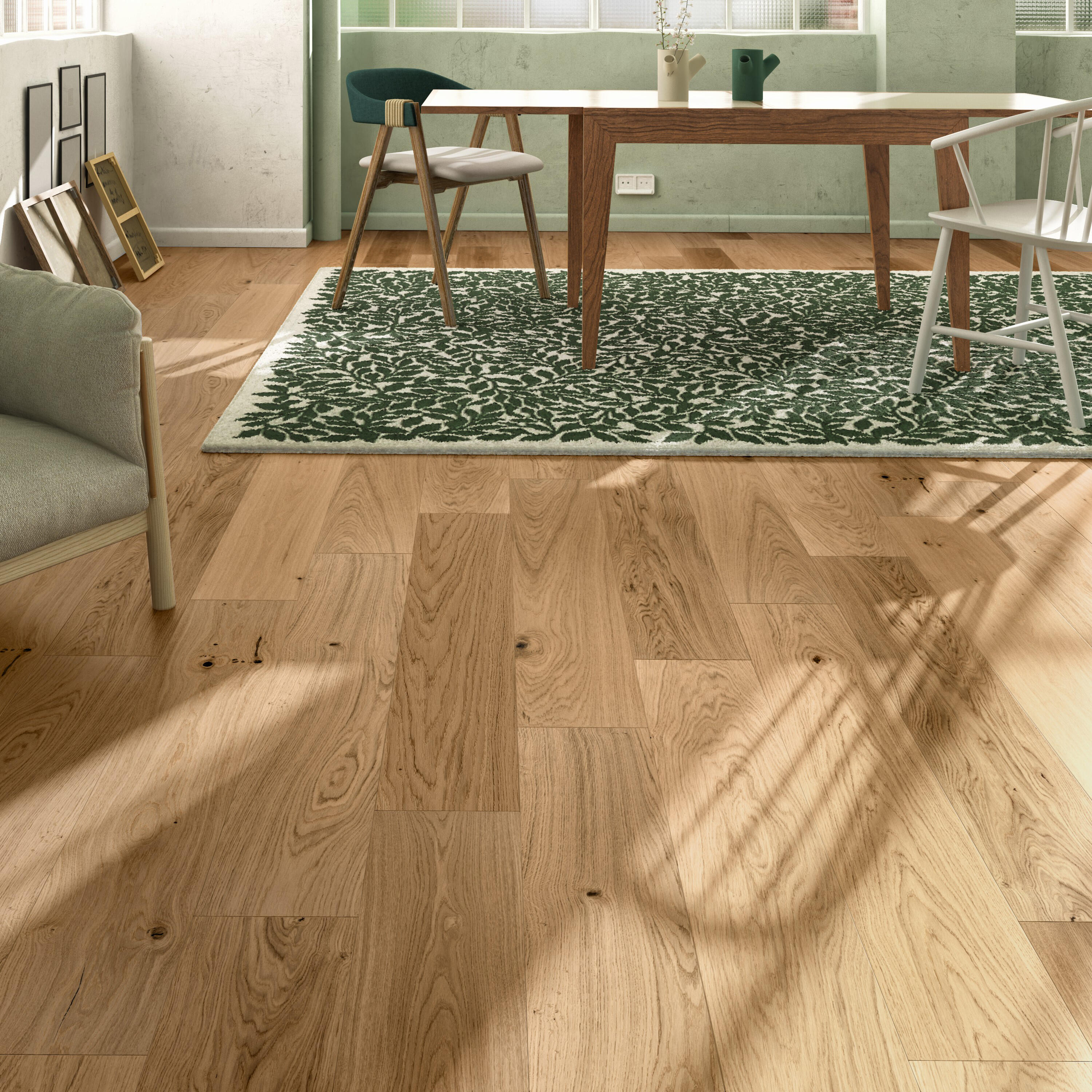Echantillon parquet contrecollé ARTENS Line, XXL, chêne blond vitrifié - 2