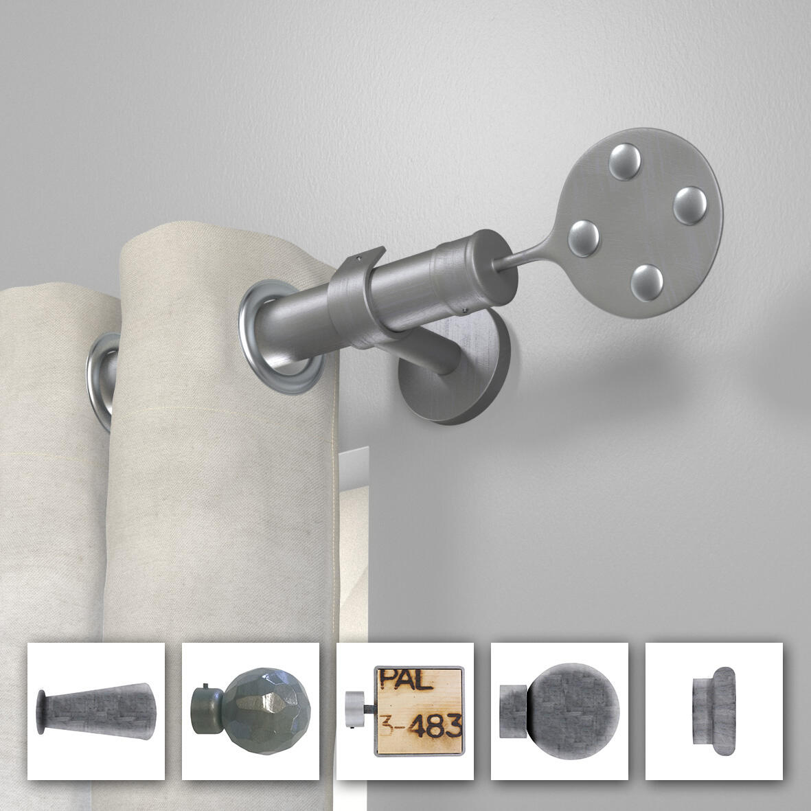 Support extensible tringle à rideau Factory, 28 mm gris verni INSPIRE ...
