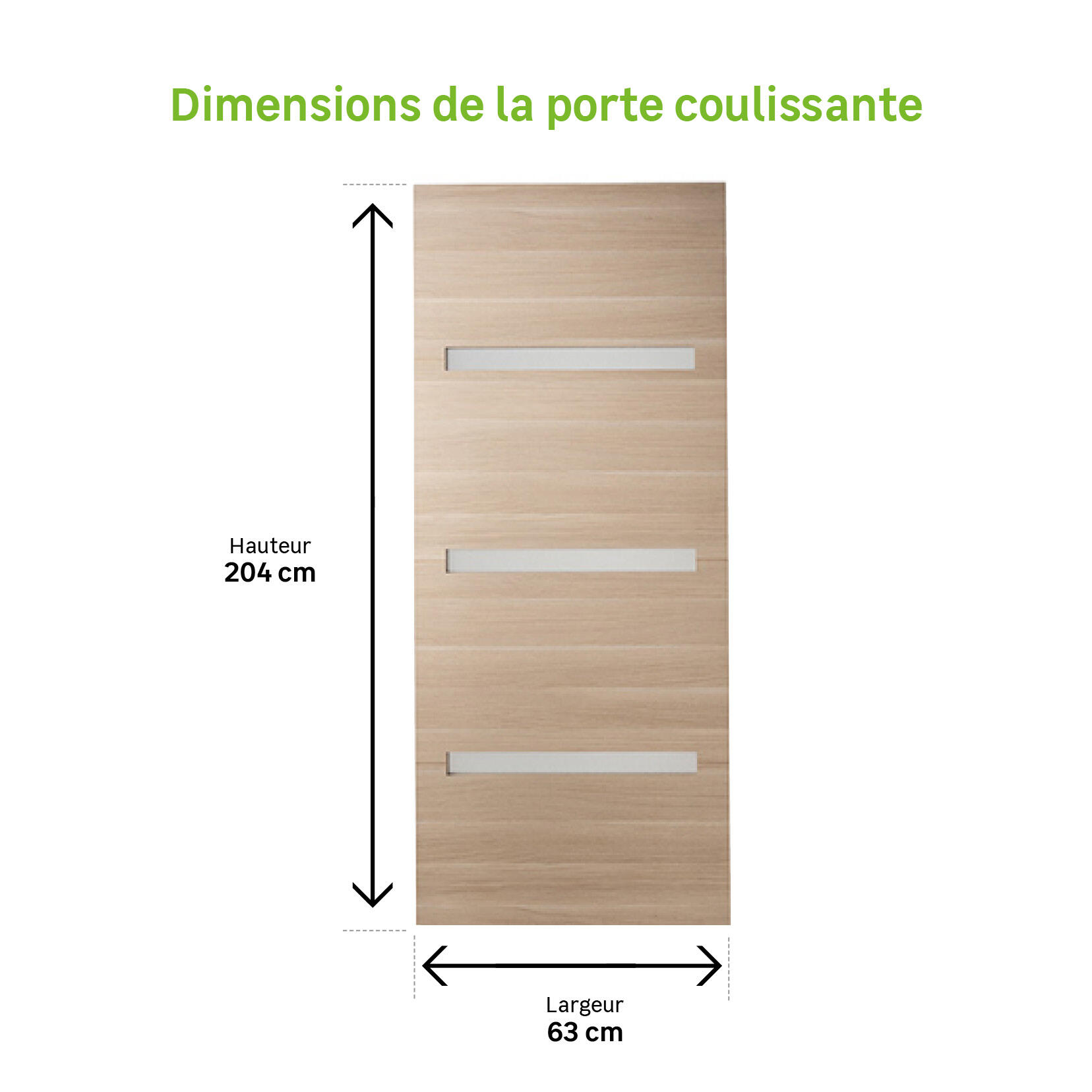 Porte coulissante MDF vitrée Madrid 2, H.204 x l.63 cm - 6