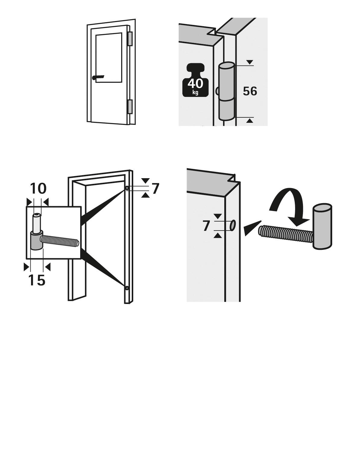 Fiche à visser HETTICH, acier zingué, H.10 x l.15 mm - 2
