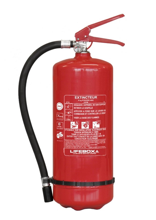Extincteur Mano 6kg nf - poudre abc LIFEBOX
