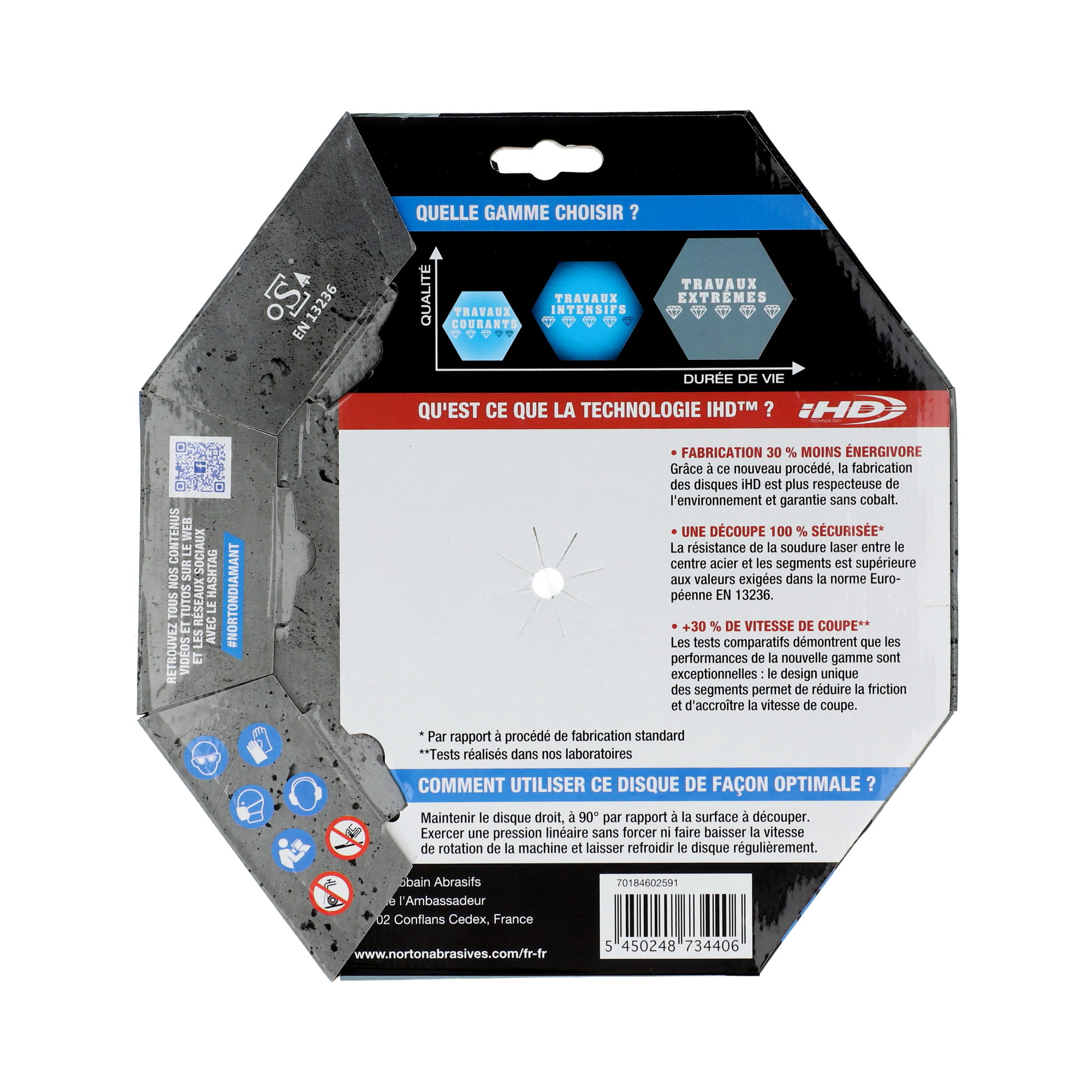 Disque diamant extrême segmenté pour matériaux de construction NORTON,Diam.230mm - 4