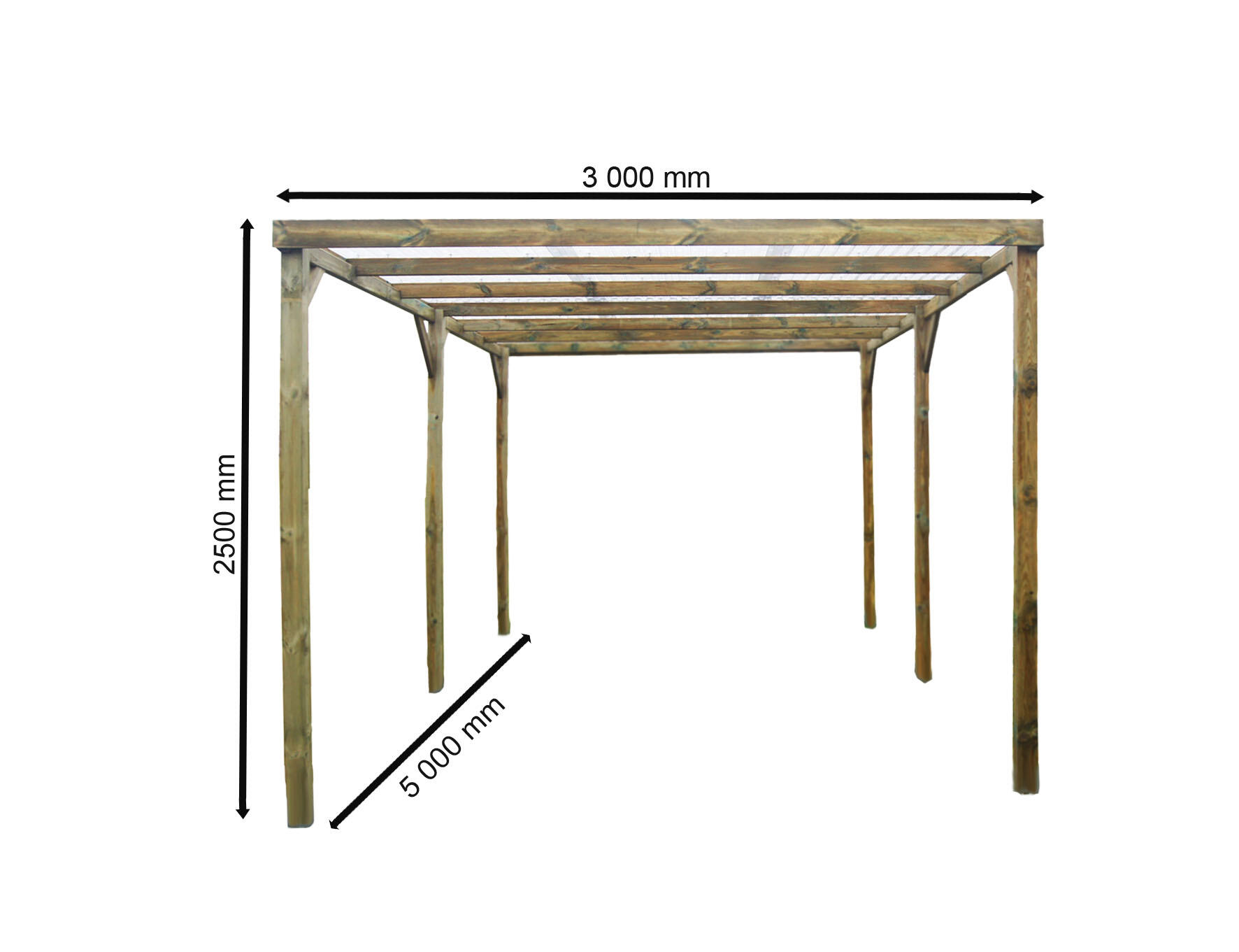 Carport bois HABRITA 2 voitures, 14.99 m² - 7