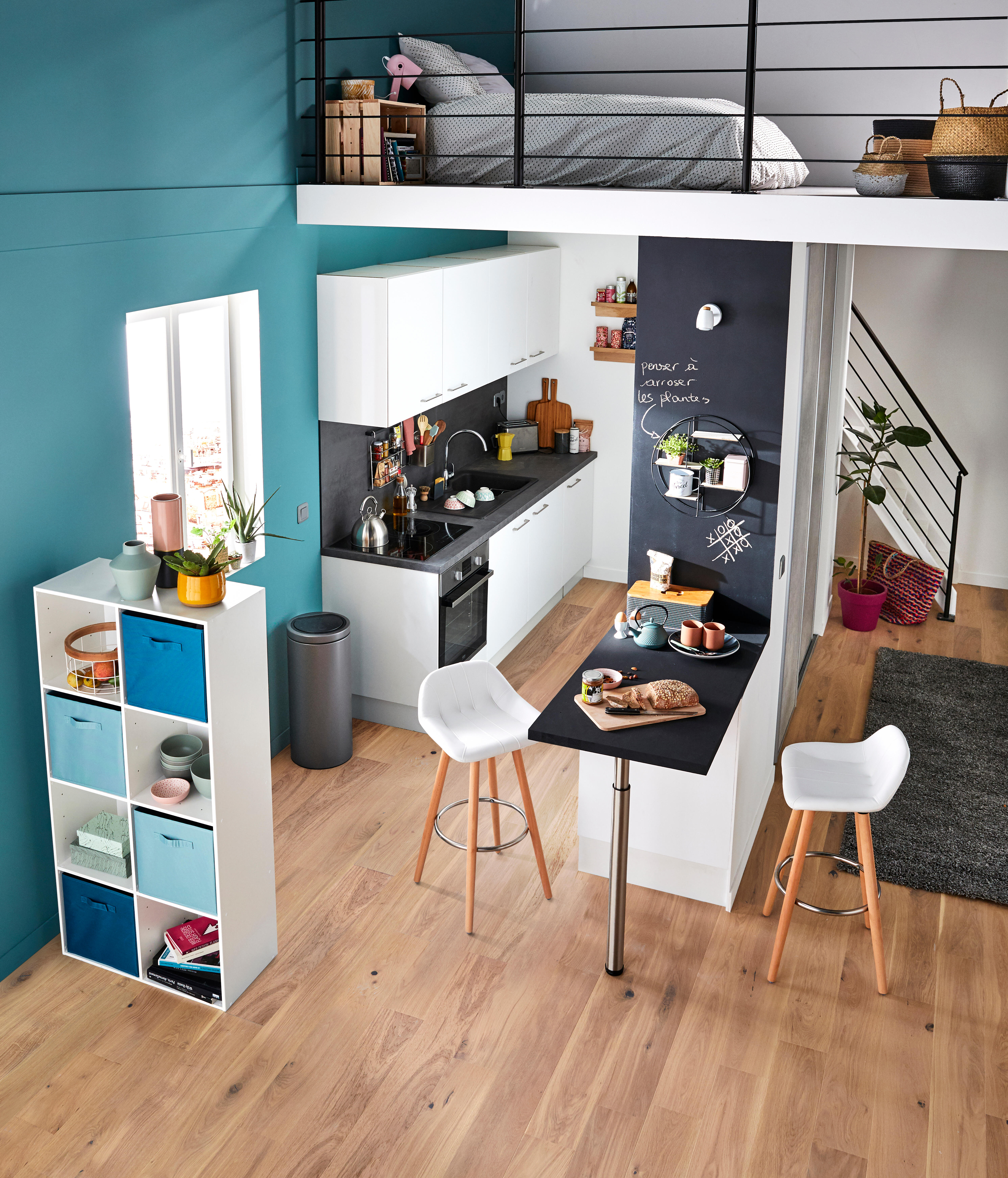 Pied de table Cime Zoom, blanc, diamètre 60 cm x hauteur réglable de 73 à 110 cm - 5