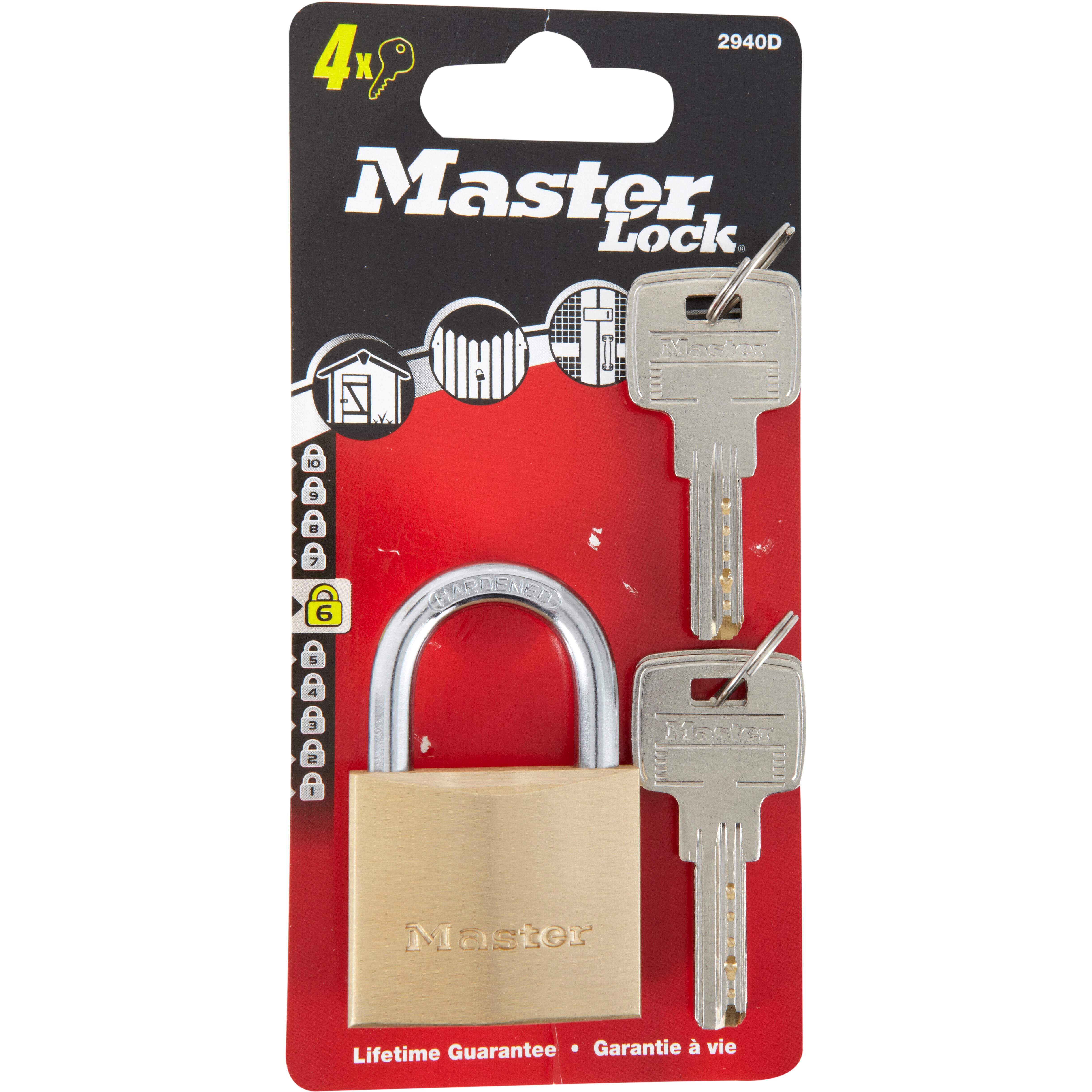 Master Lock 2940EURD Cadenas à Clé Extra Fin en Laiton, Doré, 6,2 x 4 x 1,6 cm - 4