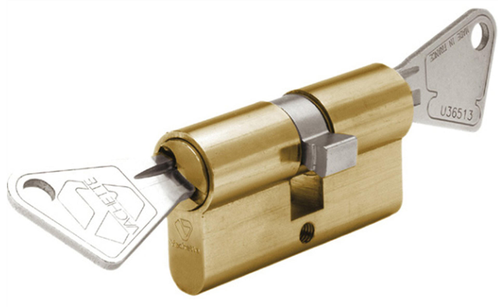 Lucchetto Vachette Atlas 40mm Con Arco Lungo - Corpo In Ottone E Arco In Acciaio Temprato - 2 Chiavi Incluse - Ideale Per Uso Interno Ed Esterno, Cancelli E Box