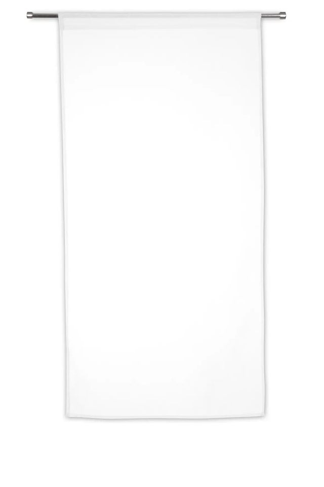 Vitrage semi-transparent, Leo, blanc H.120 x l.45 cm