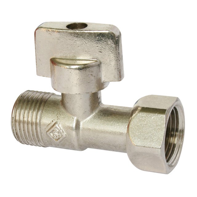 Robinet d'arrêt WC à clapet droit laiton nickelé