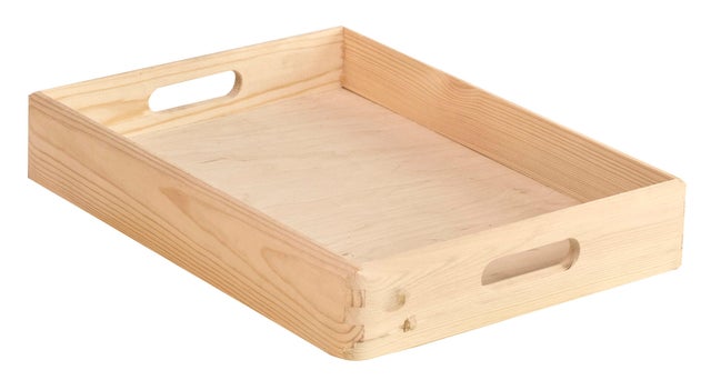 Caja de almacenaje de madera de pino sin tapa 7x40x30cm