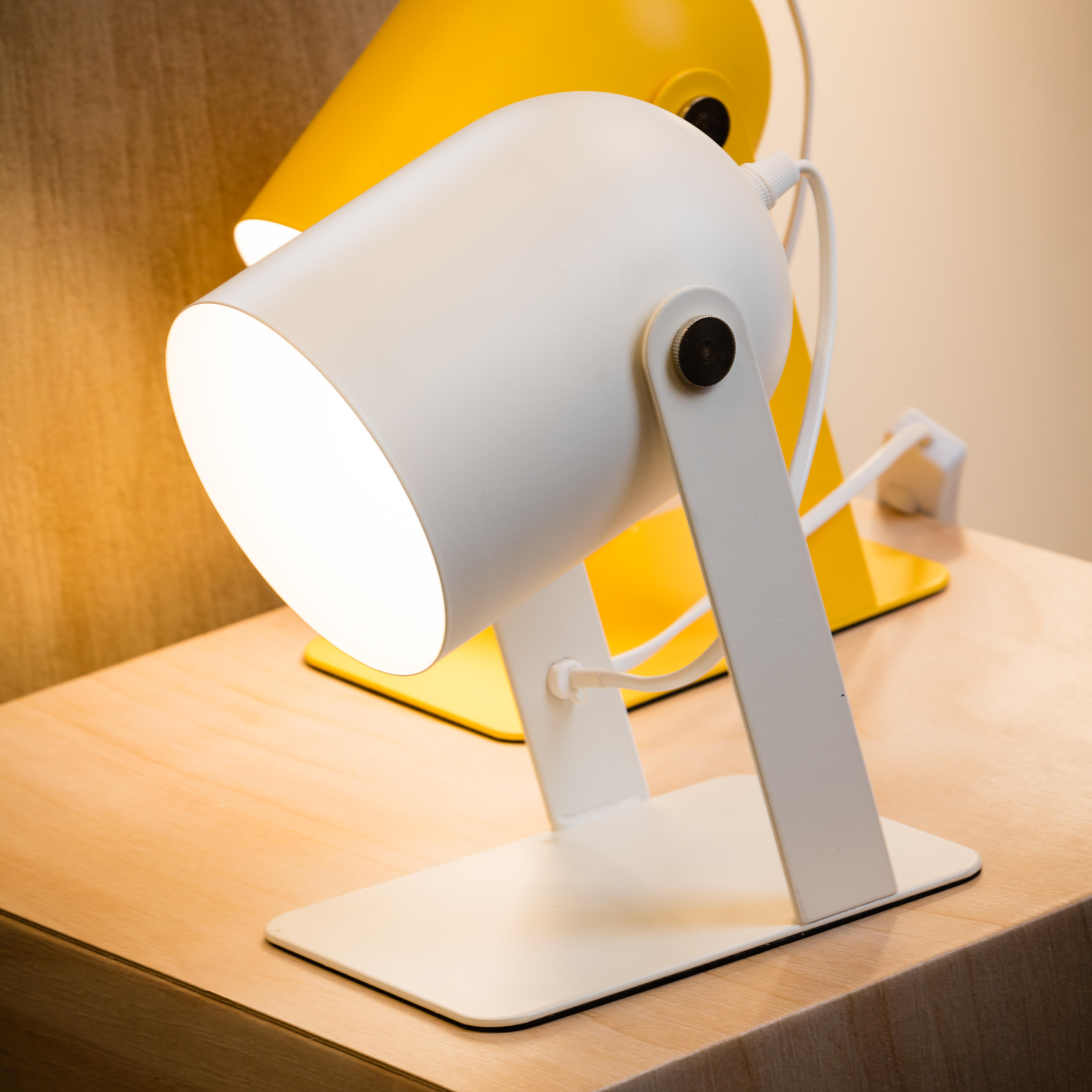 Lampe E27 Yan, fer, blanc, H. 24cm - 4