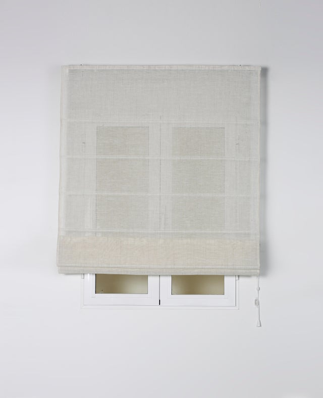 Tenda A Pacchetto Metis In Lino Puro 100% - Bianco, 45x140 Cm, Passanti, Filtra Luce, Lavabile 30°C - Foto 11