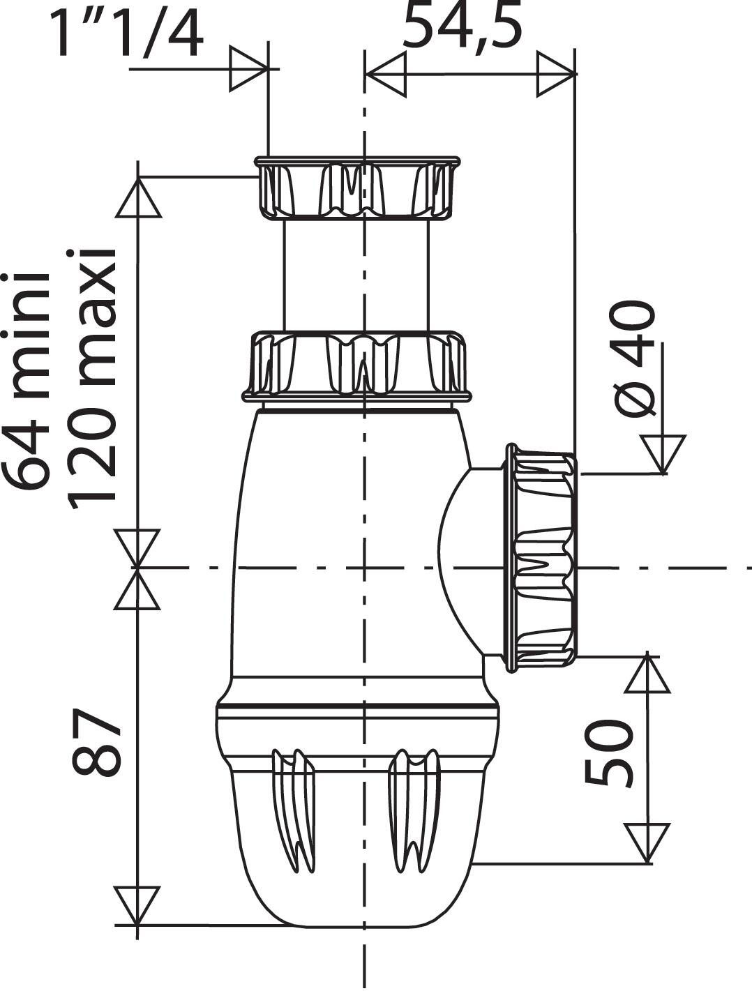 Siphon pour lavabo recyclé, Diam.1