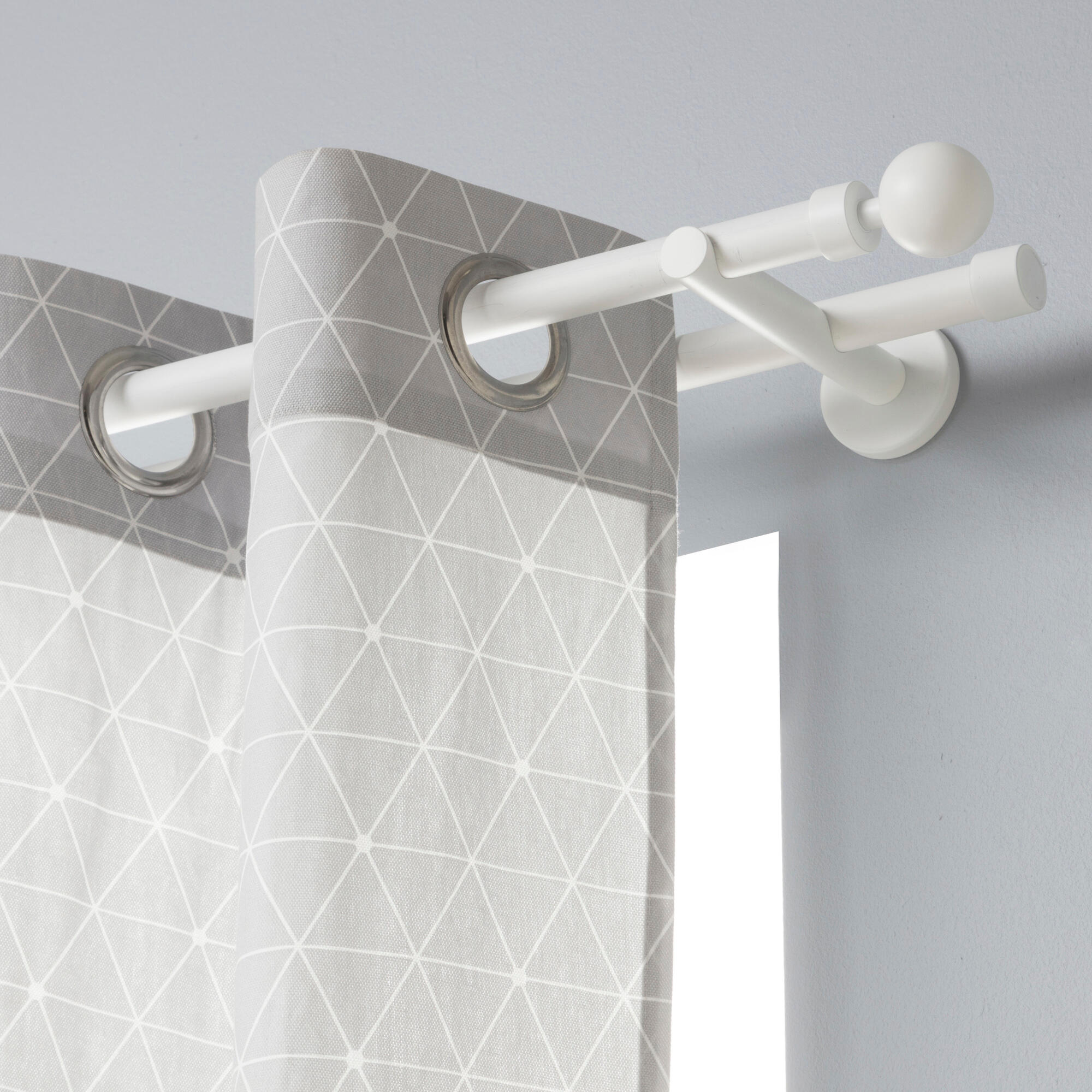 Lot de 2 embouts pour barre à rideau , Diam.20 mm blanc Design, INSPIRE - 2