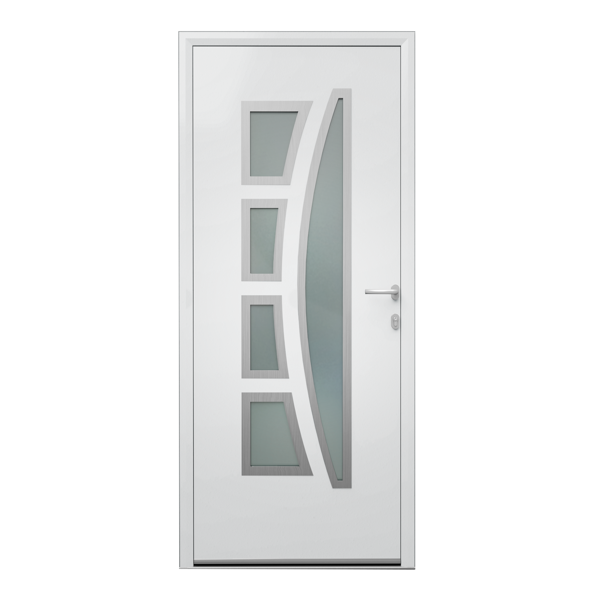 Porte d'entrée Alu Riwa Essentiel H.215 x l.90 cm vitrée blanc, pous. gauche - 3