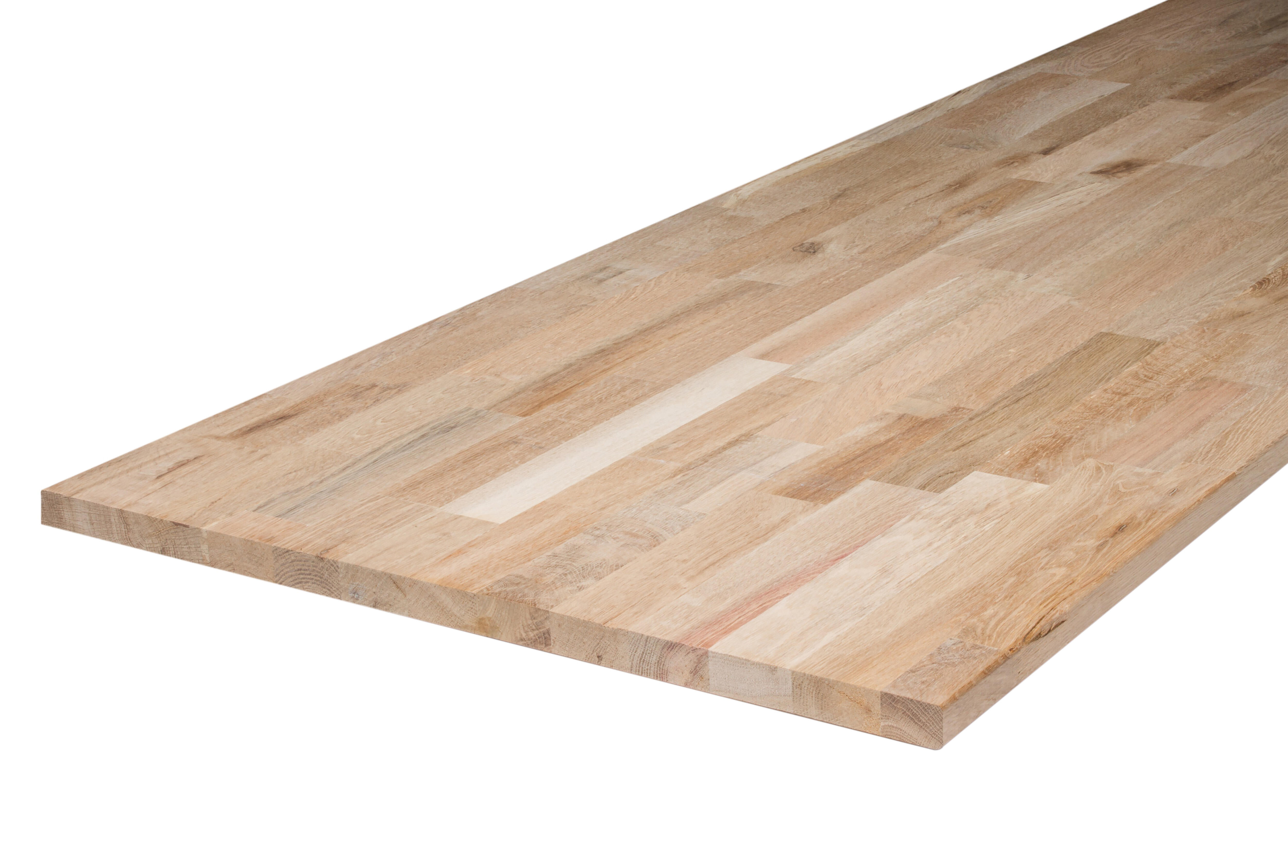 Plan de travail bois Chêne lamellé Brut L.200 x P.65 cm, Ep.26 mm - 2