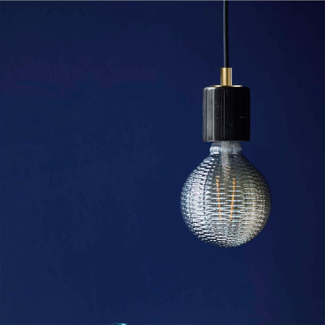 Suspension Siv, marbre, noir, Diam.6 cm, E27