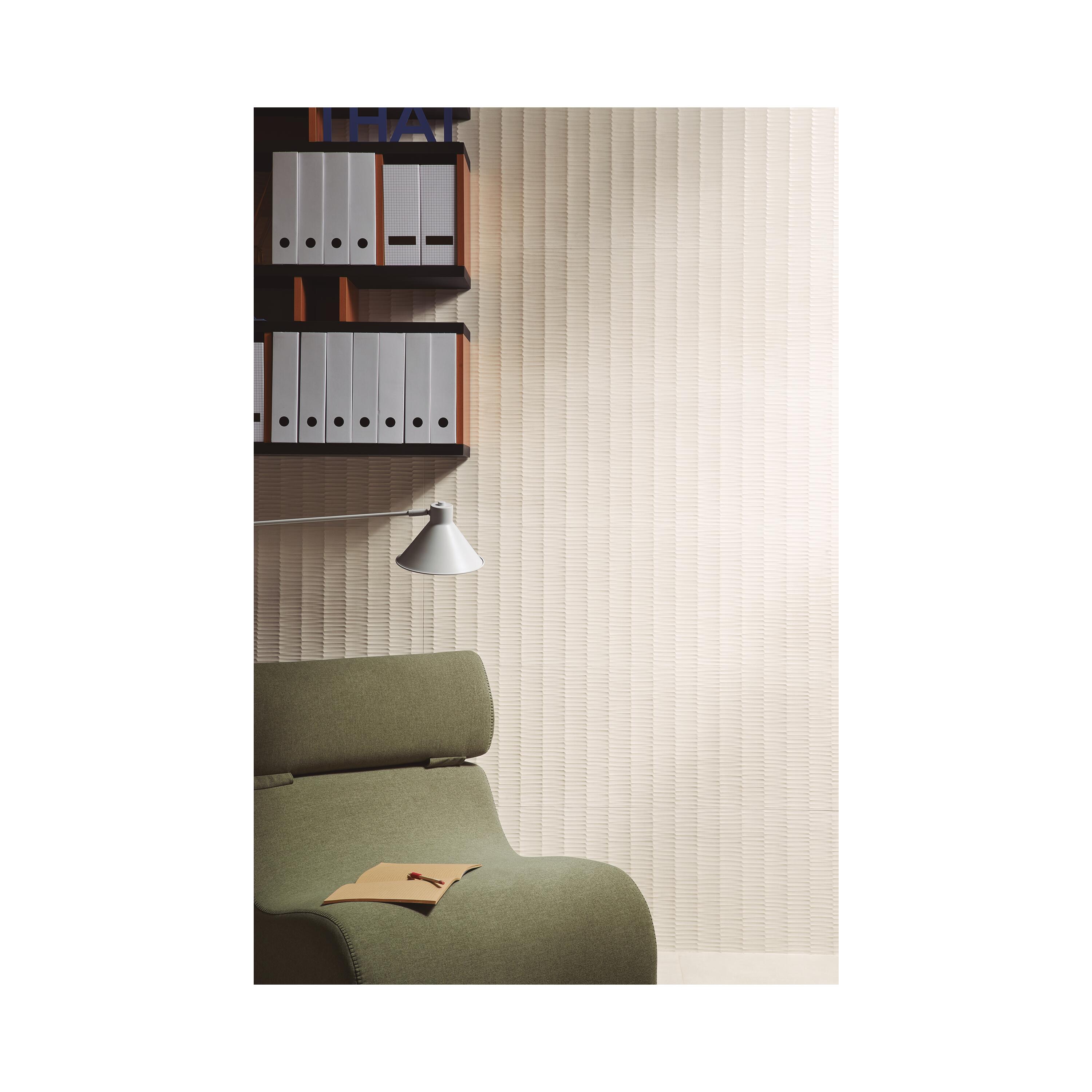 Carrelage mur intérieur effet béton beige décor 3d Eclipse l.30 x L.90 cm x Ep.9 - 7