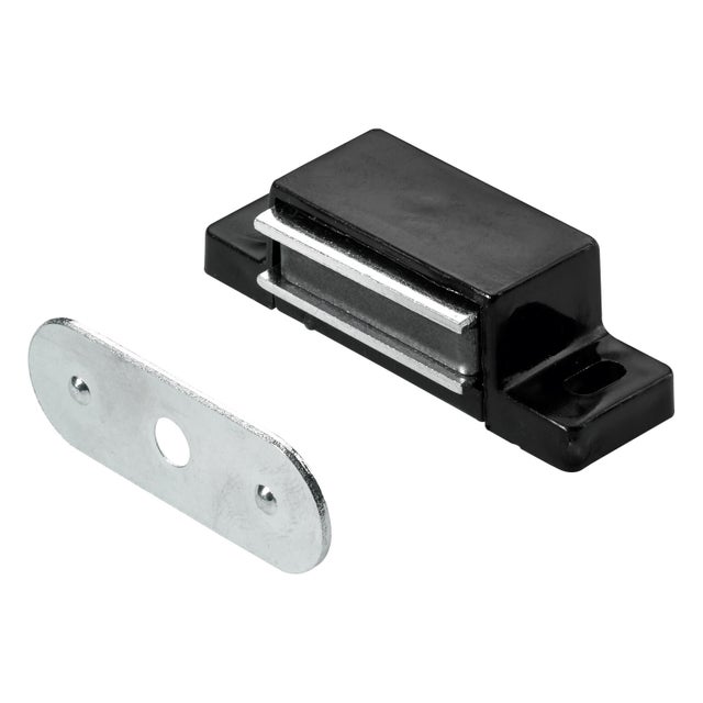 4 loqueteaux magnétiques noirs polypropylène HETTICH, L.14.5 x l.45.3 mm