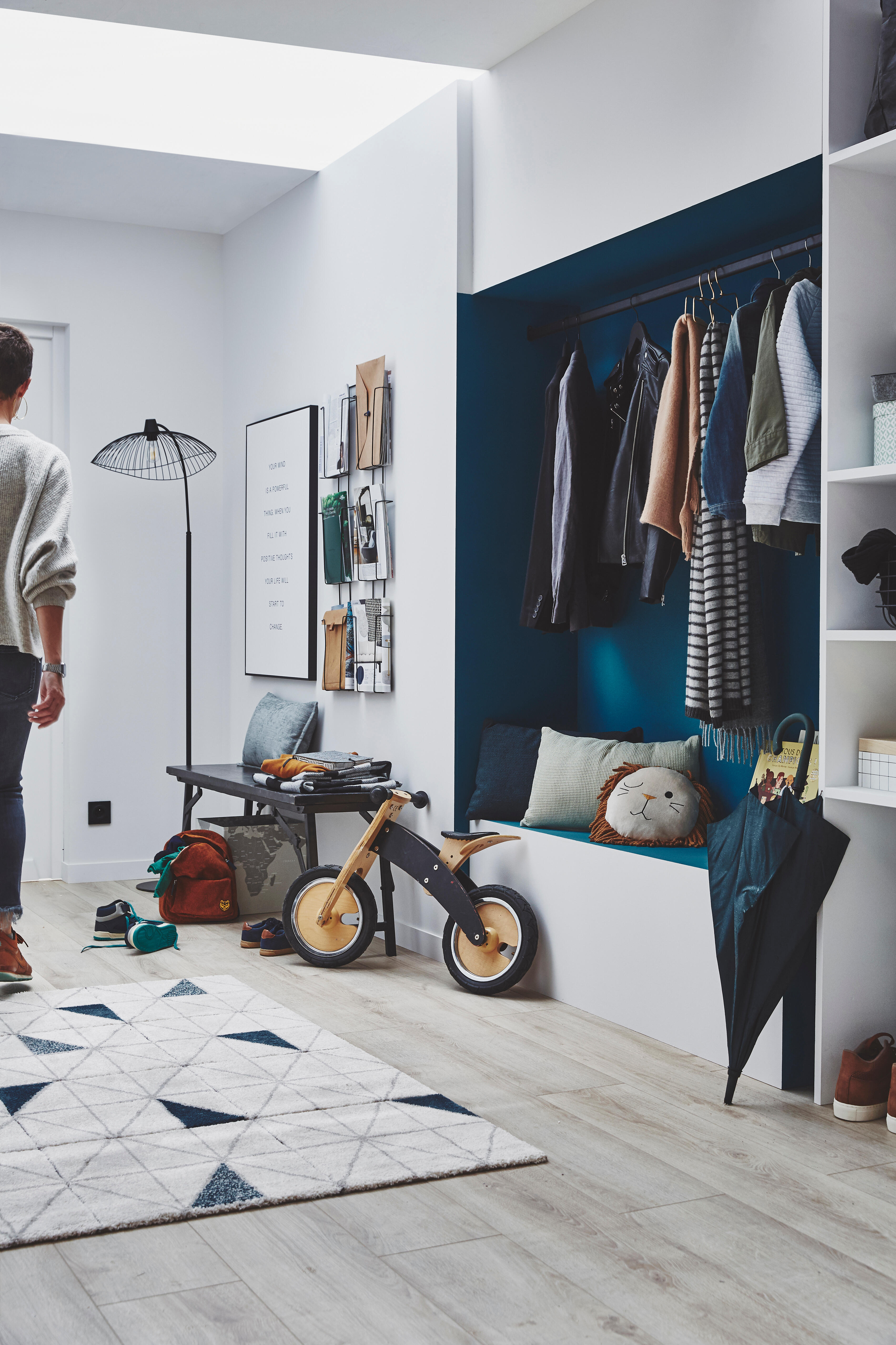 Lampadaire Kasteli, acier, noir,  H.175 cm, E27 - 3