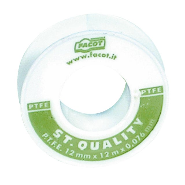 Nastro teflon Politetrafluoroetilene (PTFE Teflon) FACOT NASTRO PTFE STANDARD H12mmx12m 0.012 x 12 x Sp 0.076 mm