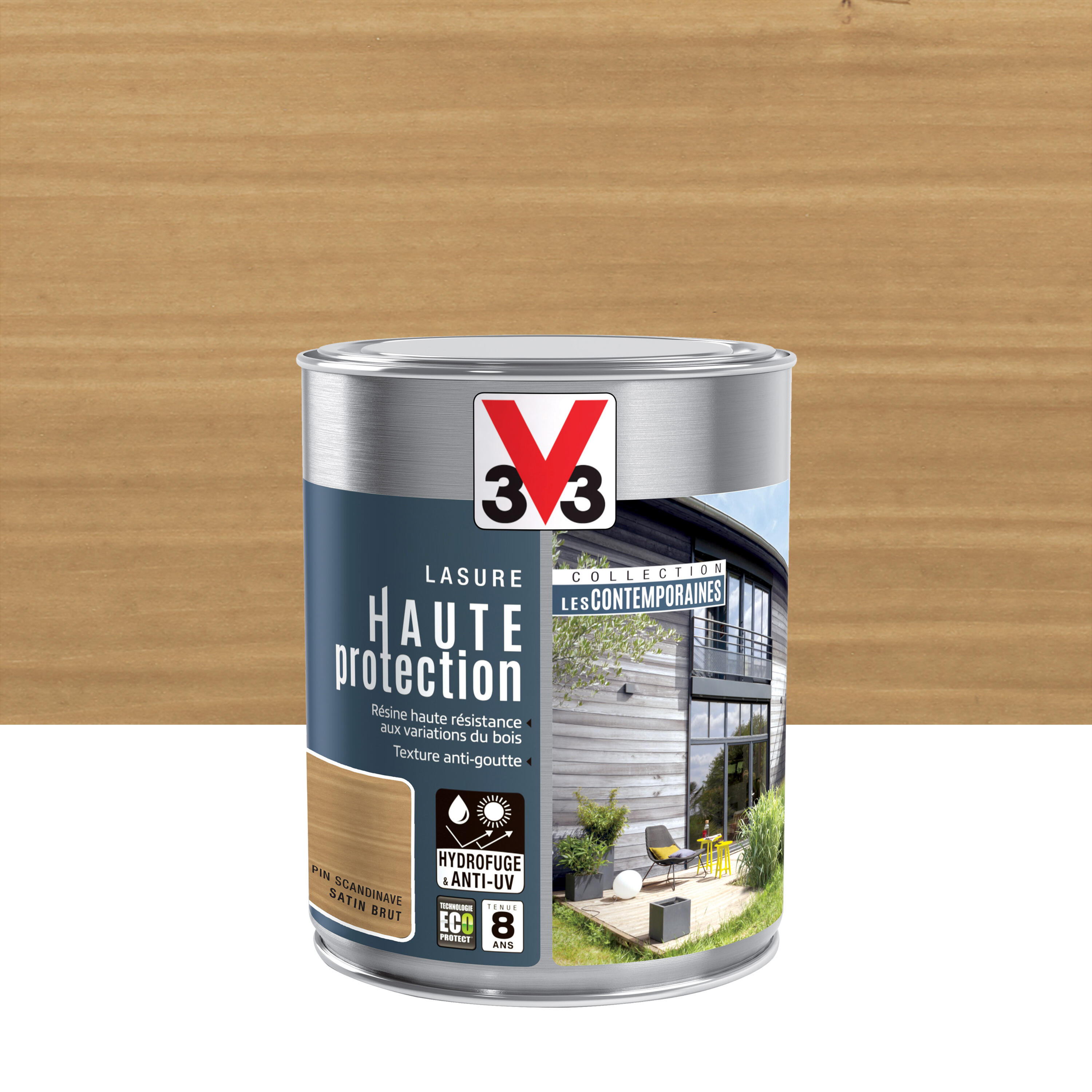 Lasure extérieure Haute Protection V33 cèdre blanc satin 5L