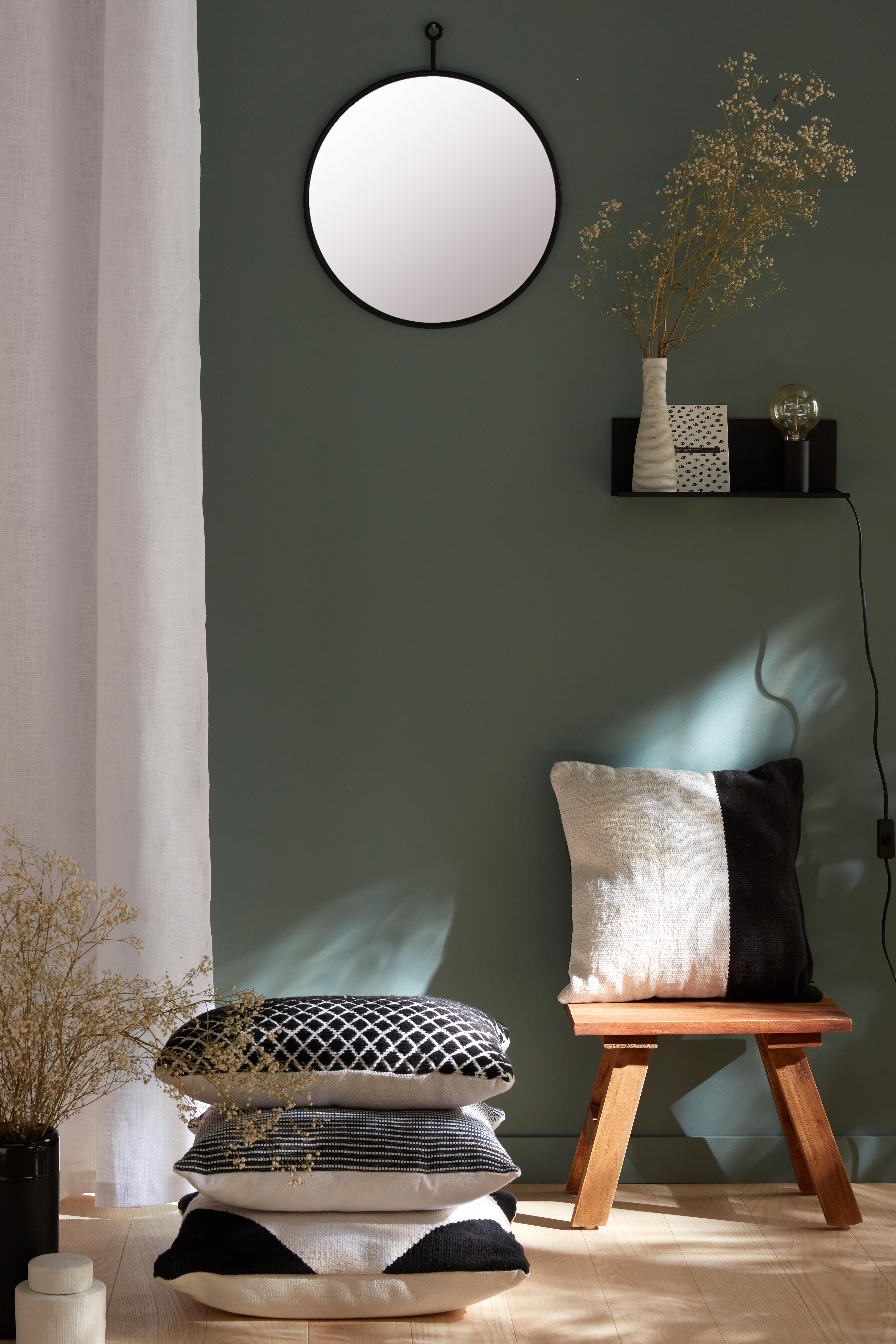 Rideau tamisant, Joey coton, blanc H.250 x l.140 cm - 3