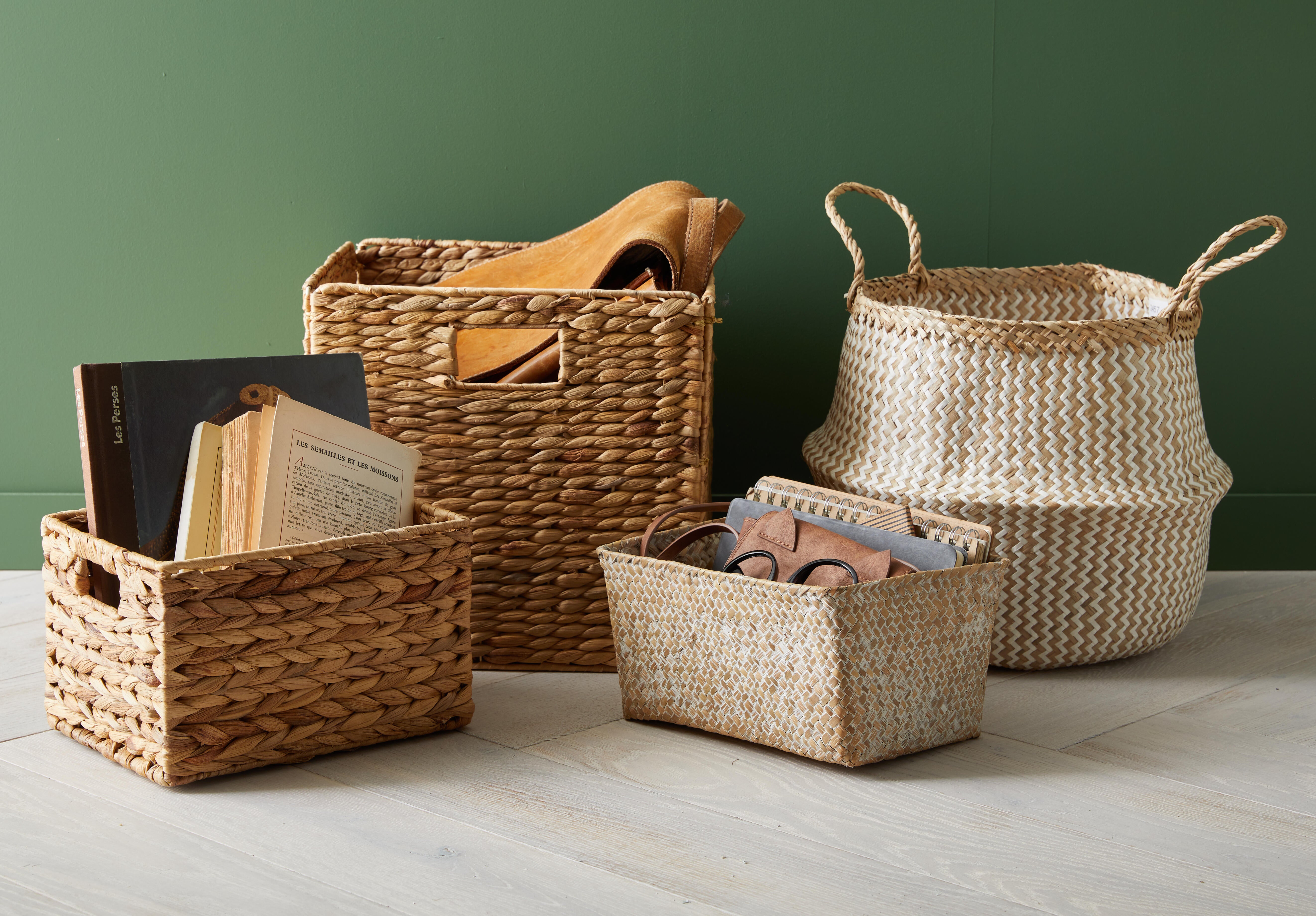 Panier en jonc de mer rectangle, naturel, Panama - 2