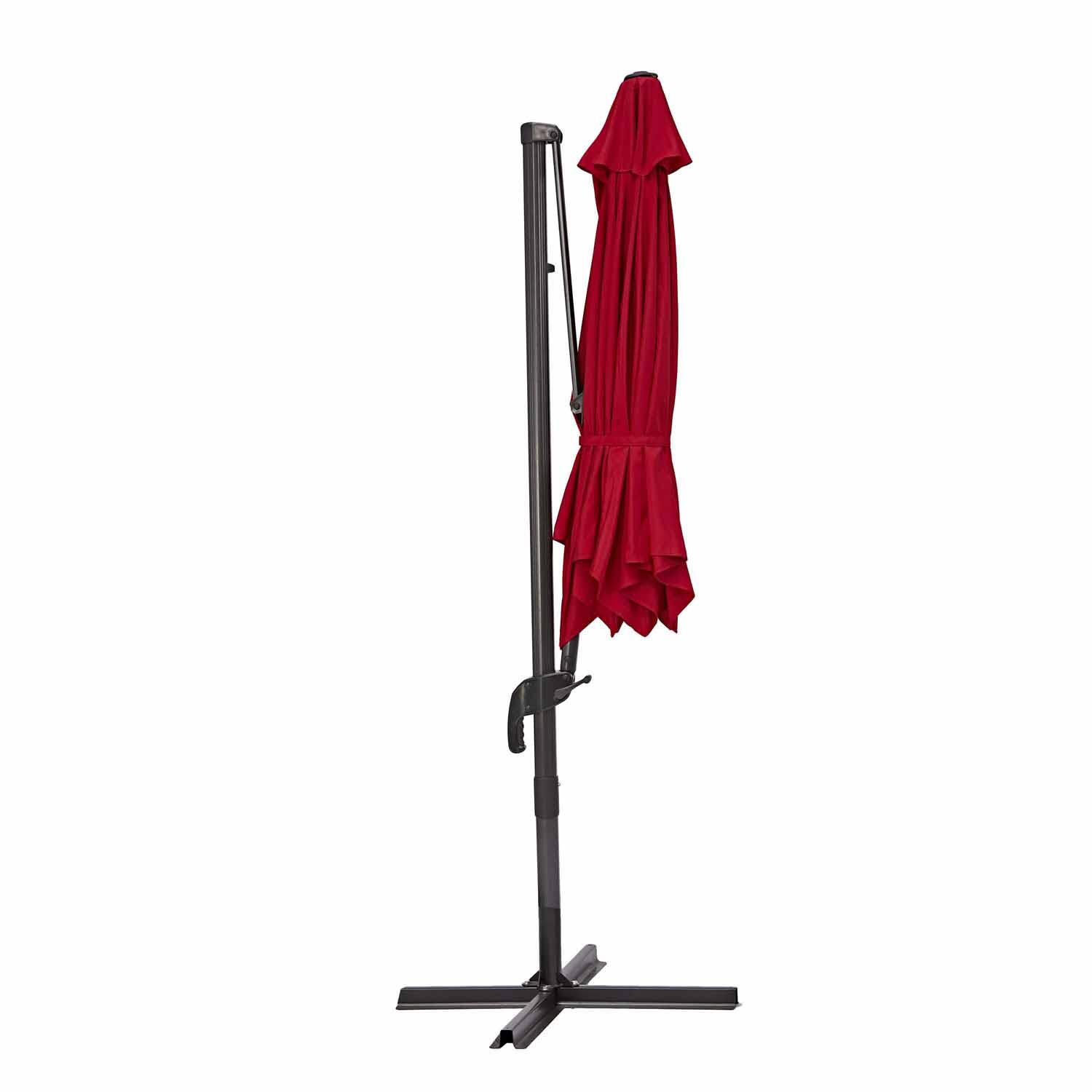 Parasol déporté hexagonal rouge Avea NATERIAL L.292 x l.292 cm - 7