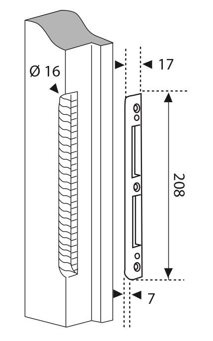 Gâche centrage droite / gauche pour serrures multipoint encastrées, THIRARD - 2