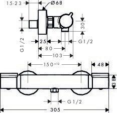 Mitigeur thermostatique douche chromé, HANSGROHE Versostat eco - 3