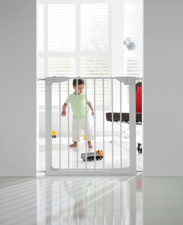Barrière de sécurité pour enfant blanc pivotante automatique L.76-82cm, MUNCHKIN