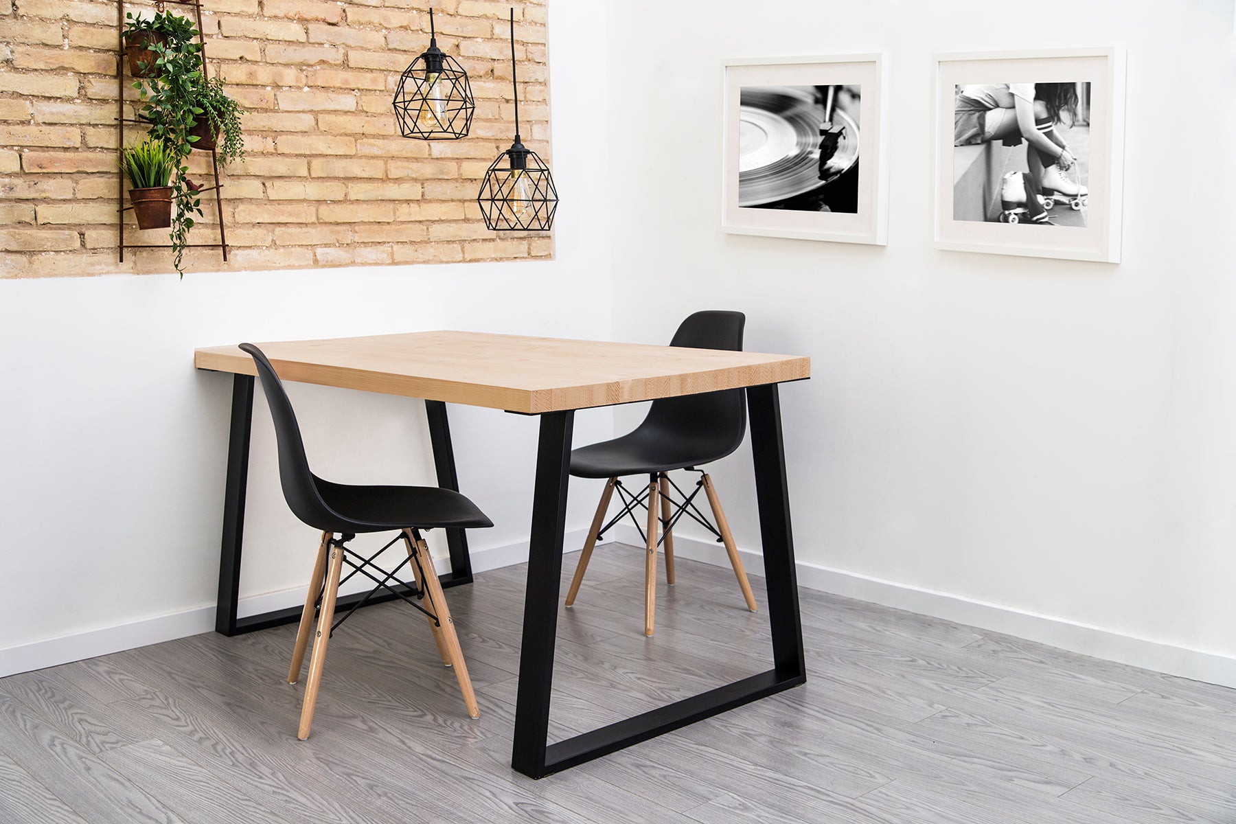 Pied de table design REI Trapeze XXL noir, la. 8 x lo. 78 x hauteur 71 cm - 2