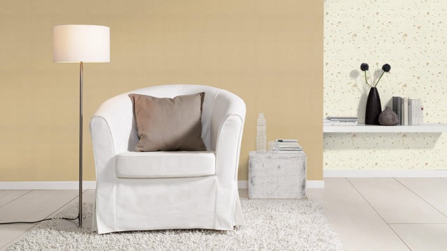 Papier peint intissé Uni textile doré