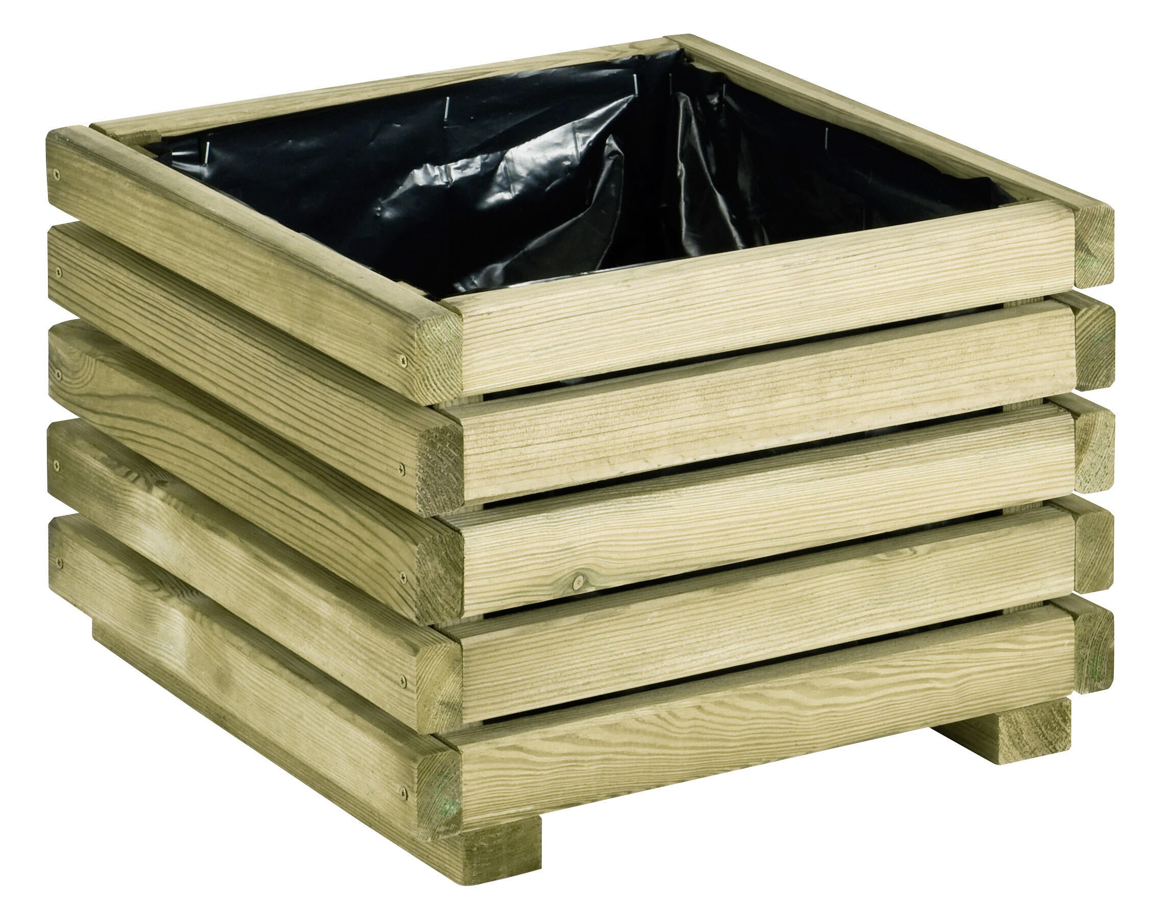 Bac KÜB carré en pin traité CERLAND, L.40 x P.40 x H.28 cm - 6