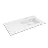 Plan simple vasque à droite Moon porcelaine blanc Brillant l.91 x P.49 cm
