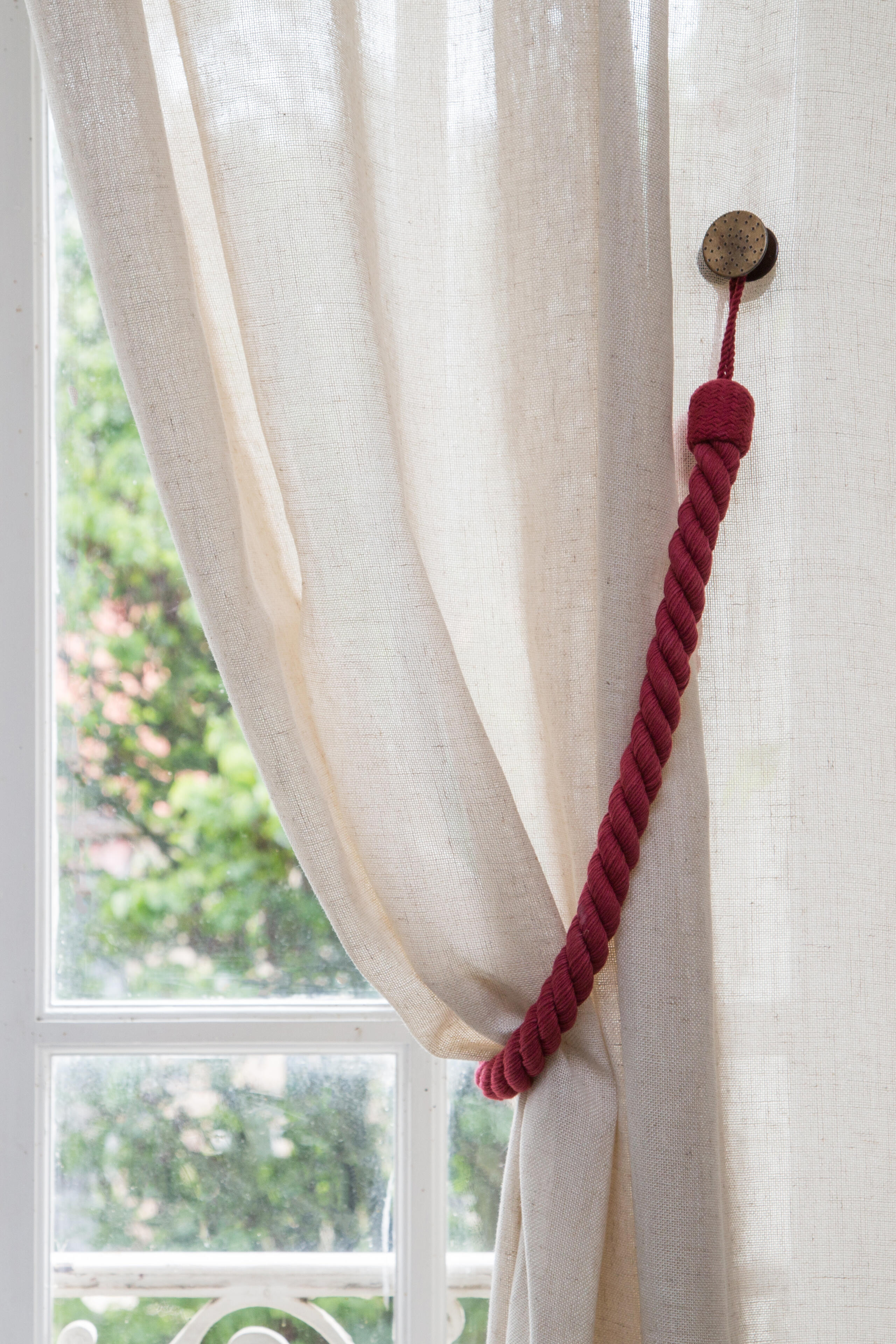 Tissu coton et polyester carreaux - beige