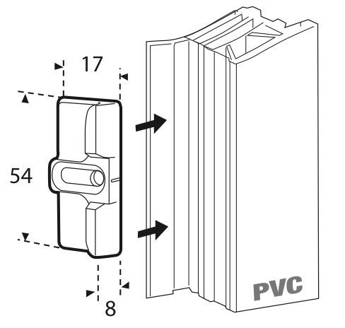 Gâche galet pour PVC pour serrure multipoint encastrée, FERCO gris - 2