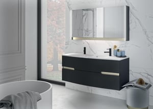 Meuble vasque, Egerie l.129.5 x H.52 x P.51 cm, noir, Egerie