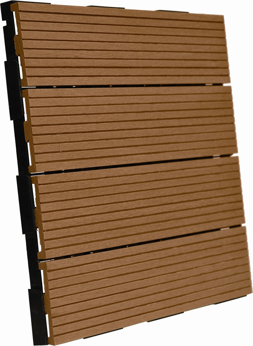 Lot de 4 dalles clipsables composite Snap&go, brun, L.30 x l.30 cm x Ep.23 m - 3