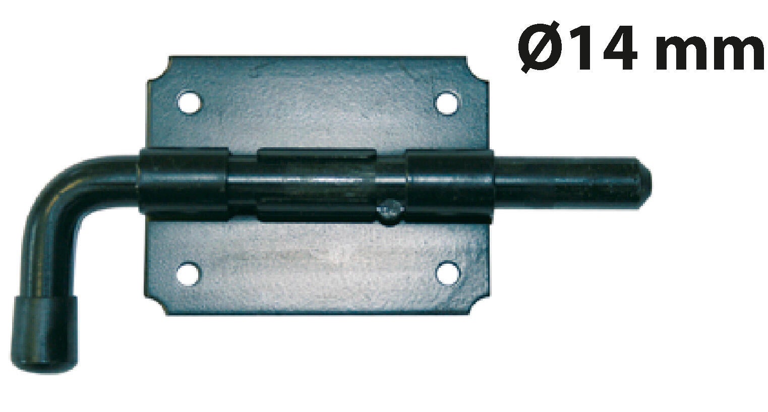 Verrou pistolet + gâche en acier noir, Diam.14 mm H.165 x L.85 x P.23mm AFBAT - 3