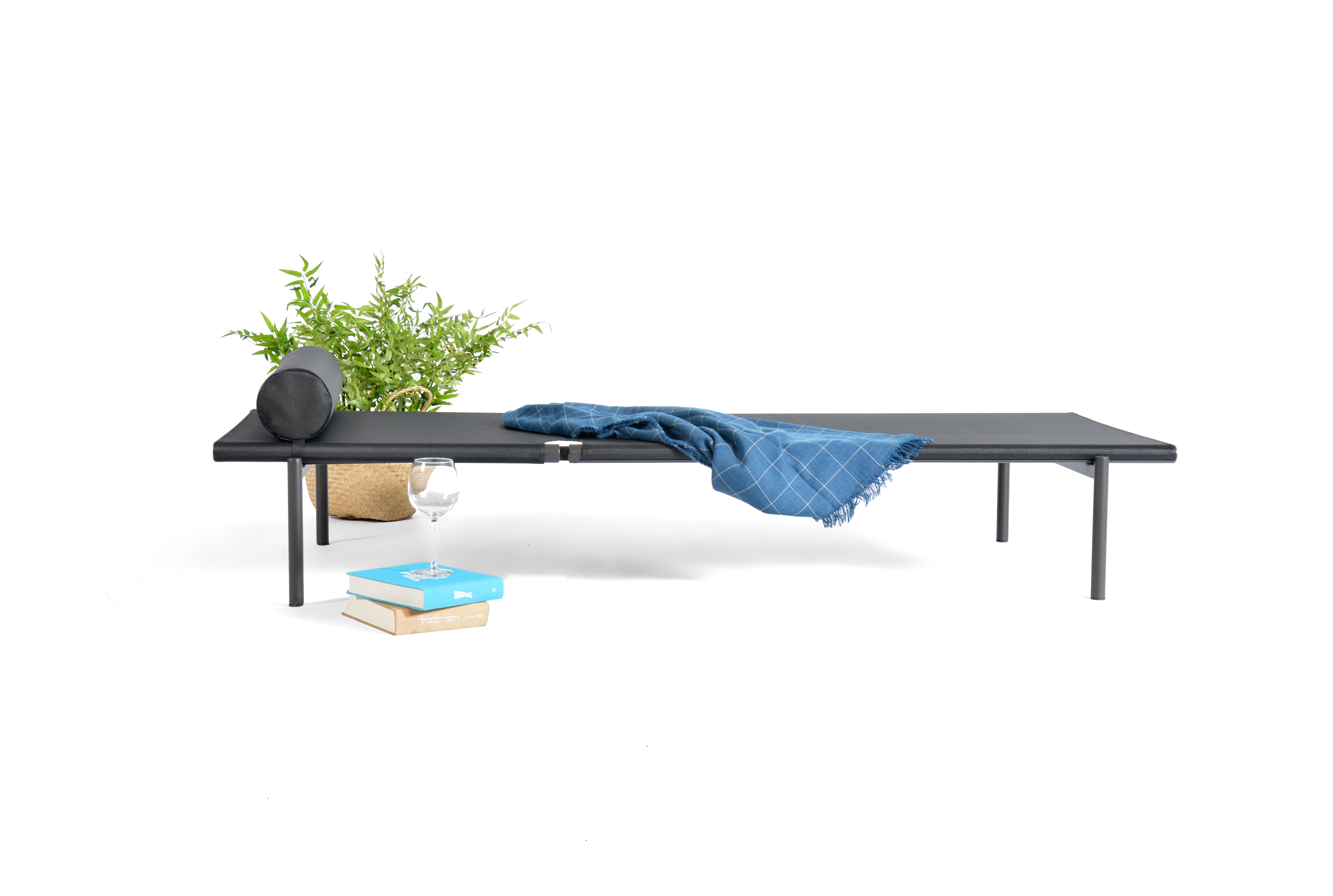 Bain de soleil de jardin ARCANE Paloma en aluminium noir - 3