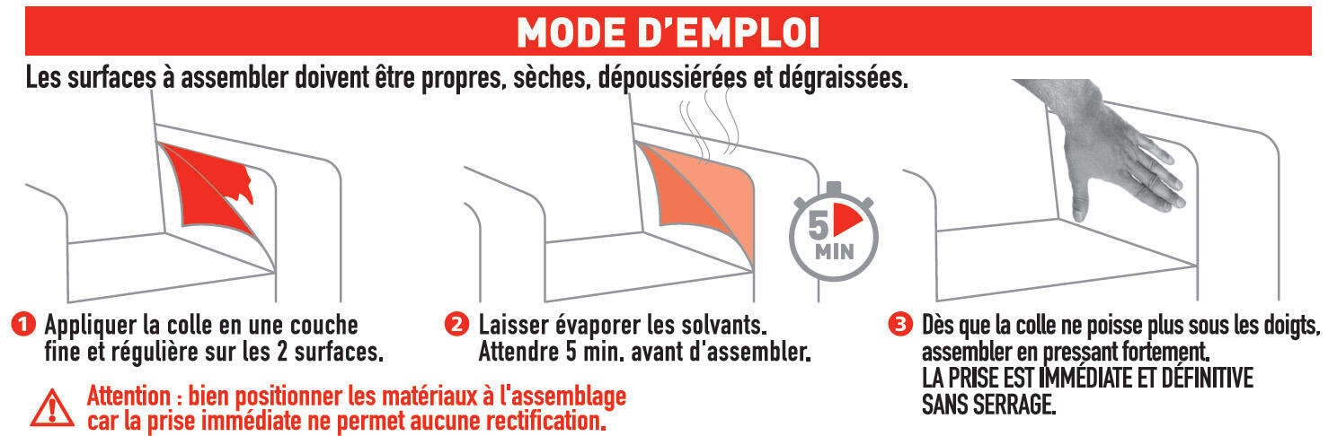 Colle d'assemblage gel néoprène Multi-usages invisible SADER, 55ml transparent - 2