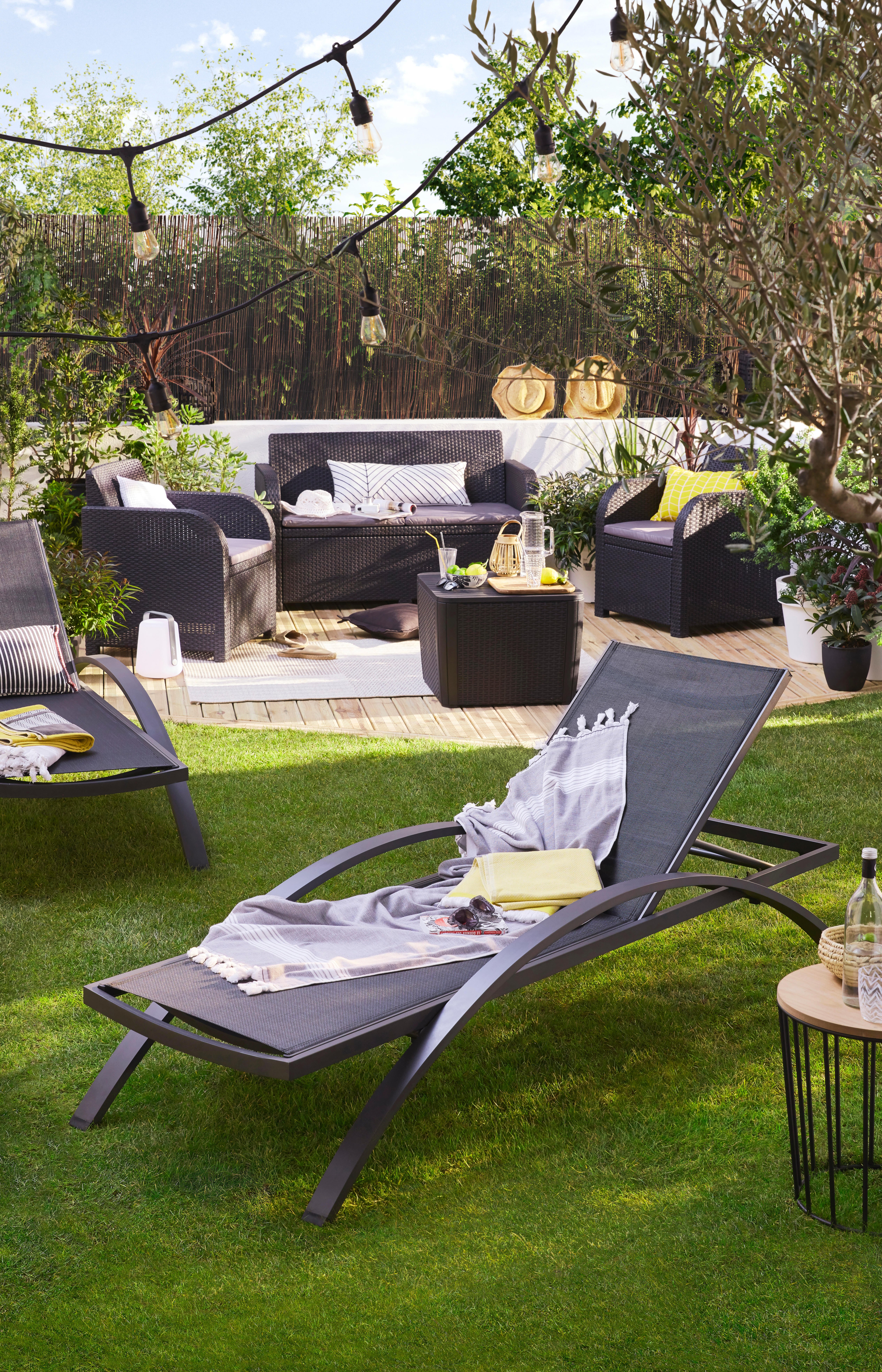 Bain de soleil en aluminium DCB GARDEN Barcelona-cl-noir noir - 4