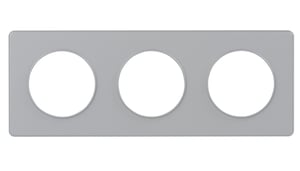 Plaque triple Odace Touch, SCHNEIDER ELECTRIC, aluminium liseré aluminium