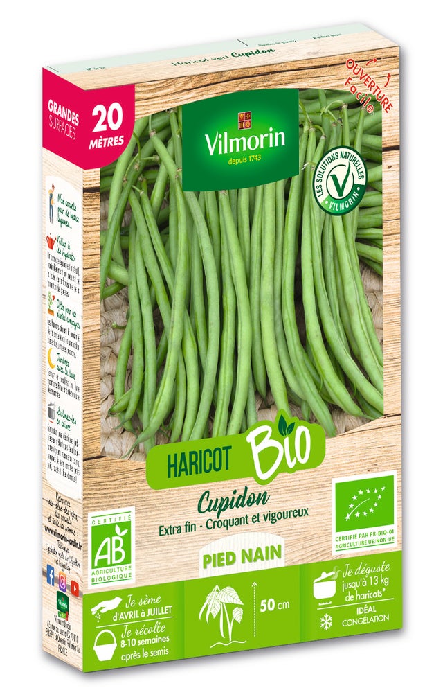 Graines de haricot cupidon bio VILMORIN 130 g