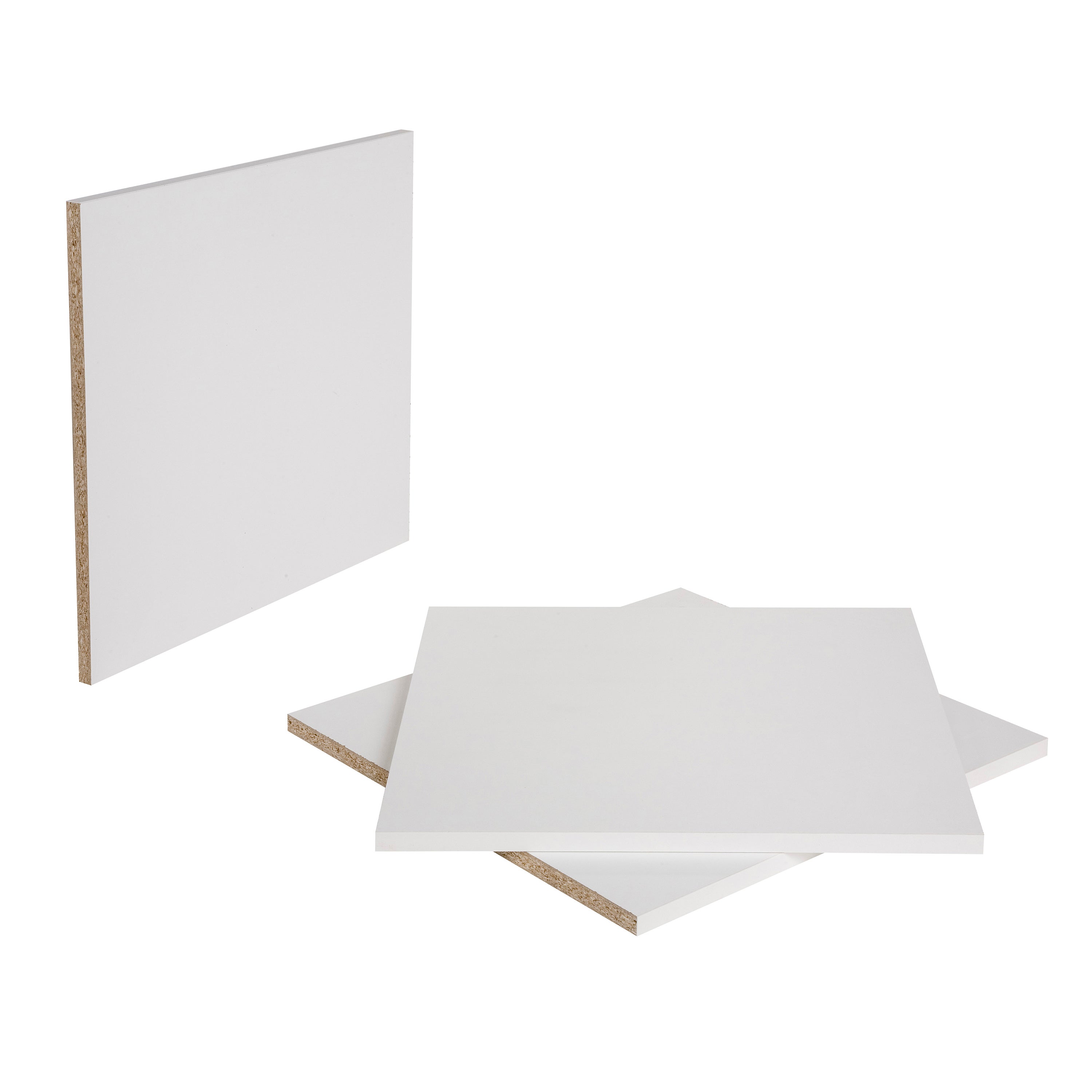 Tablette aggloméré mélaminé super blanc UNILIN pré percée L.250xl.50 cmxEp.18mm - 6